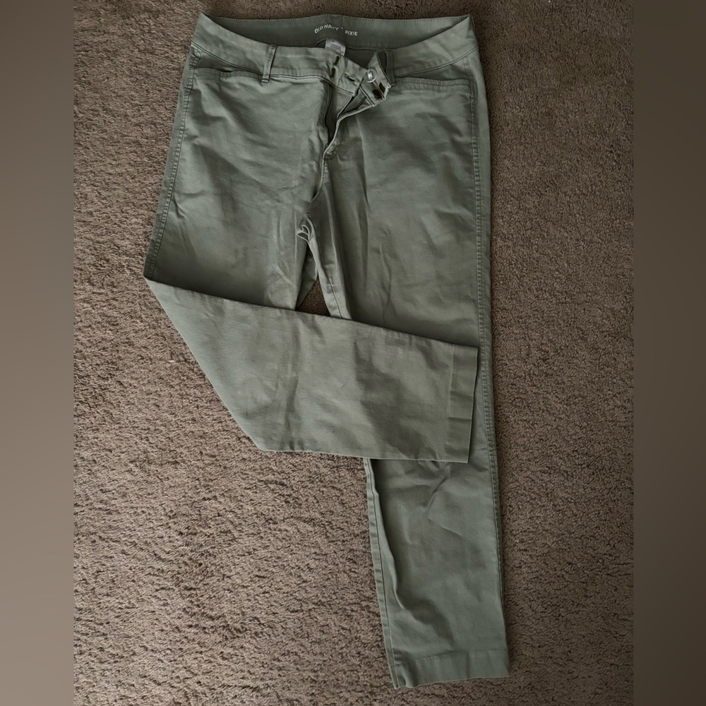 Old Navy Pixie Ankle Pants Womens Olive Green 10 Regular
